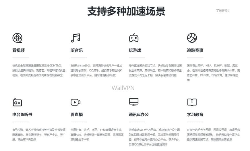 快帆VPN支持多种加速场景:快帆VPN评价,快帆VPN安全吗?快帆好用吗?